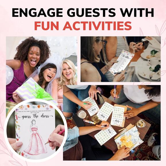 Bridal Shower Games – Set for 30 Guests – 4 Funny Floral Wedding Shower Games - Picture 3 of 5